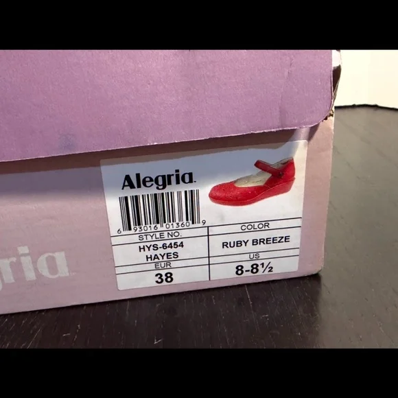 Alegria Hayes Ruby Breeze Mary Jane Wedge Heel Shoes Red Womans EU 38/US 8-8.5 - Picture 16 of 16